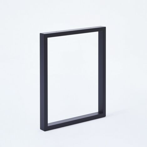 Mottez – Lot de 2 pieds rectangulaires HT 88 cm – Tube 60 x 30 mm en noir mat – Pour plans de travail et tables snack