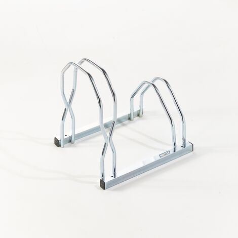 Mottez – Râtelier pour 2 vélos sur 2 niveaux – Acier zingué résistant à la rouille – Fixation au sol – Compatible pneus 35-55mm – B127V