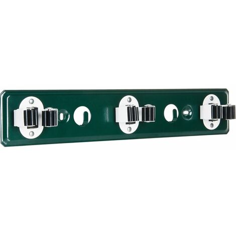 Mottez – Support de rangement 3 blocs de manche et 2 crochets – Longueur 36 cm – Pour diamètres 16 à 32 mm – Optimise l'espace garage et atelier