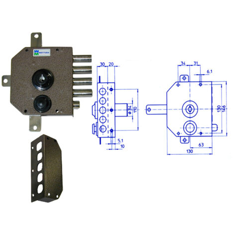 Mottura 30.650 Serratura Pompa Quint S/A Sx