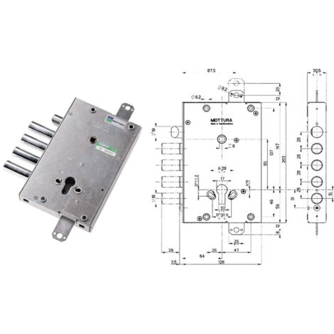 Mottura 89.4515.Masq Serratura Blind Cil Sx