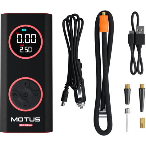Motus AirPump Pro Red Edition 96W 7500 mAh Druckmesser