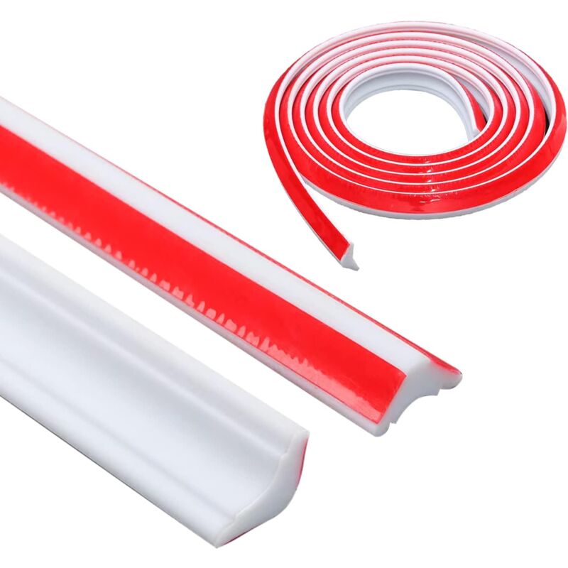 Moulage Flexible en Triangles Auto-adhésif, 27x20mm Bandes de Calfeutrage 5m pour Moulure Plafond, pour Bords de Murs, Plafond - Blanc