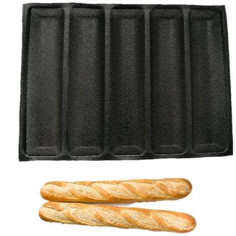 Moule à baguette en silicone - Moule à pain perforé antiadhésif, moule à hot-dog, tapis de cuisson