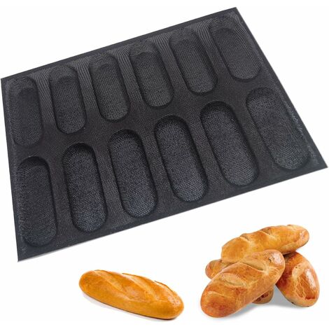 Plaque de baguette en silicone perforée pratique Français moule à pain  forme des moules à hot-dog Cuisson Lin