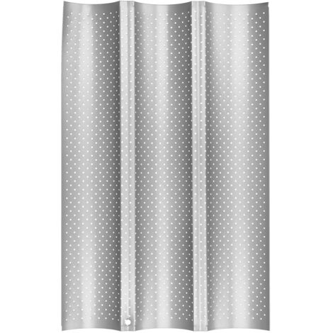 Moule à Baguettes Antiadhésif avec 3 Rainures - Plaque de Cuisson pour Pain Français
