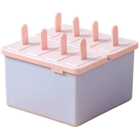 Moule à Barres Glacées 8 Cases avec Couvercle, Facile à Démouler - Rose et Violet pour Cuisine Maison ou Restaurant