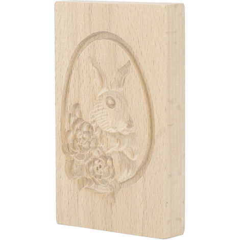 Moule à Biscuits en Bois Reutilisable Facile à Démouler Laveable pour Cuisine Maison Lapin et Fleur