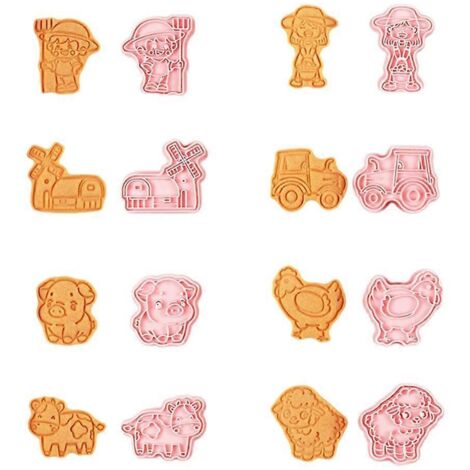 Moule à biscuits en forme d'animaux de ferme, outil de fabrication de cookies en PP, emporte-pièces créatifs pour pâtisserie, modèle réutilisable.