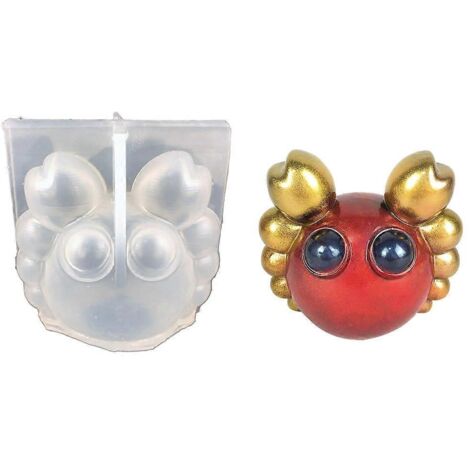 Moule à bougie de Noël en forme de crabe mignon, moule à savon en silicone, moules en résine 3D en forme de crabe