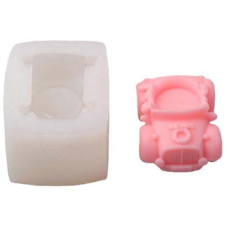 Moule à Bougie en Forme de Voiture Rétro en Silicone 3D pour Artisanat