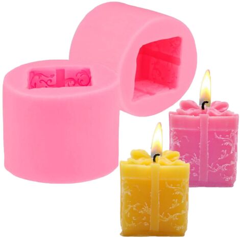 Moule à Bougie en Silicone 2 Pièces DIY Bougies Moule Moule à Savon Moules pour Bougies Moule à Bougie Bricolage Moule Boite Bougie pour Décoration de Gâteau Mariage