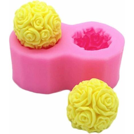 Moule à bougie en silicone forme de boule 3D pour aromathérapie - barre lotion, bombe bain, craie cire, papier polymère, pâte Fimo, cadeau artistique (11,1 x 5,3 4,5 cm