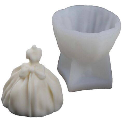 Moule à Bougie Mariée 3D en Silicone pour Pâtisserie - Collection de Robes de Mariée