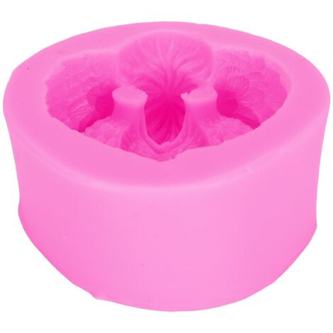 Moule à Bougie Savon Silicone Professionnel pour DIY Pâtisserie Chocolat Résine Époxy (Rose)