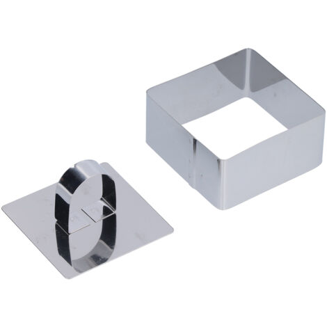 Moule à Cake en Acier Inoxydable, Anneau pour Mousse et Desserts, Cutter pour Salades et Pâtisseries, Format Carré 4x8cm
