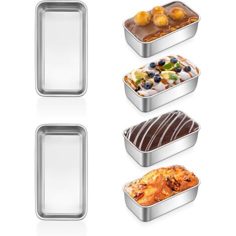 Moule À Cake Mini - Acier Inoxydable - 6,3 x 3,5 Pouces - Pour Pain Maison, Cake, Brownies, Pain De Viande - 6 Pièces