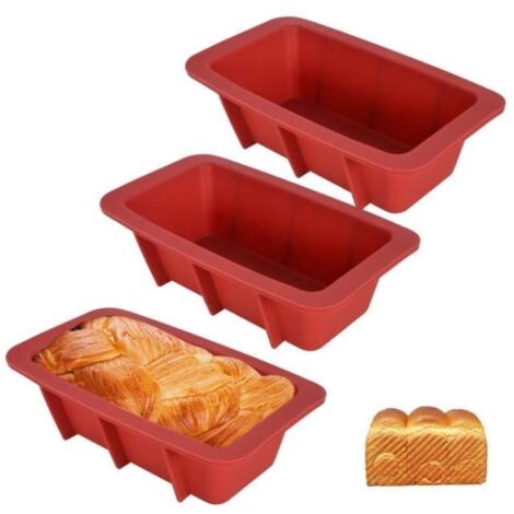 Moule à Cake - Noname - Rectangulaire - Silicone Anti-adhésif - 3Pcs - Compatible Lave-vaisselle