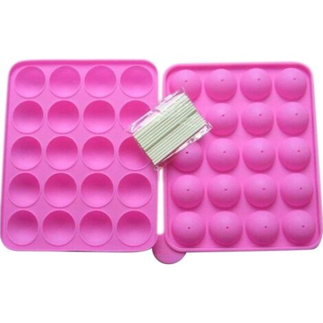 Moule à cake pops en silicone, 20 formes rondes