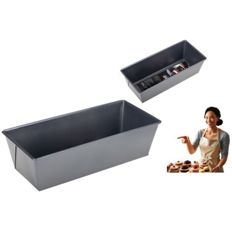 Moule à cake rectangulaire anti-adhésif IDEAL 26 x 11,5 x 7 cm gris foncé métallisé
