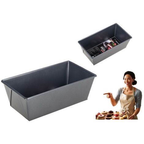 Moule à cake rectangulaire antiadhésif IDEAL 21 x 11,5 x 7 cm gris foncé métallisé