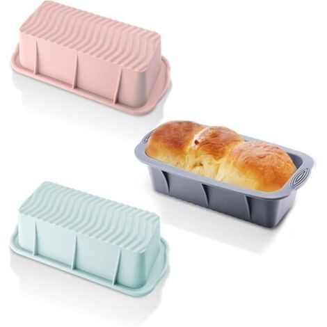 Moule à Cake - Silicone - 3 Pièces - Antiadhésif - 21 x 10 x 7 cm - Résistant à la chaleur