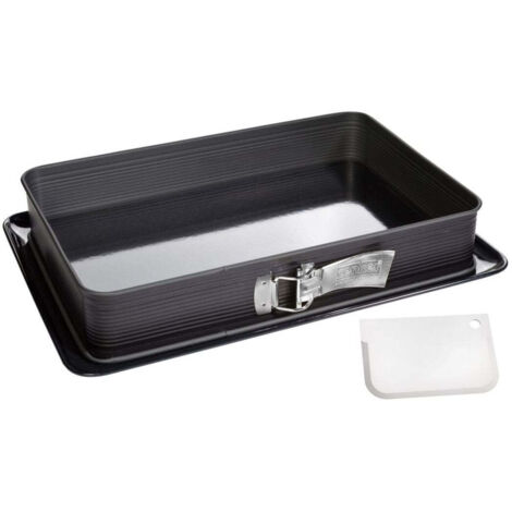 Moule à charnière rectangulaire en acier émaillé et sa spatule 42 x 29 cm Zenker Deluxe