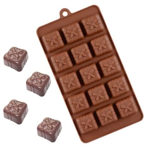 Moule à chocolat en Silicone, boîte cadeau de noël, moule à bonbons à 15 cavités, outil de boulangerie, accessoires de Des UTY4886