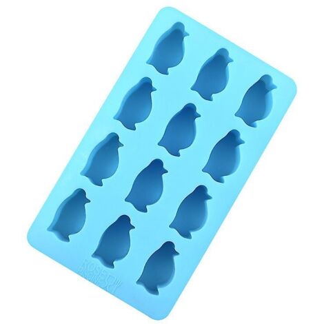 Moule à chocolat et à glace en silicone pingouin - Outil de fabrication de glaces maison à faire soi-même avec 12 trous