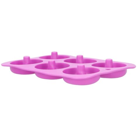Moule à Donuts en Silicone 6 Cavités Antiadhésif pour Four et Cuisine (Violet Foncé)