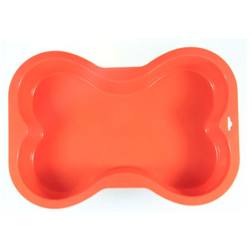 Moule à gâteau d'anniversaire pour chien en silicone en forme d'os (orange), lot de 1 pièce