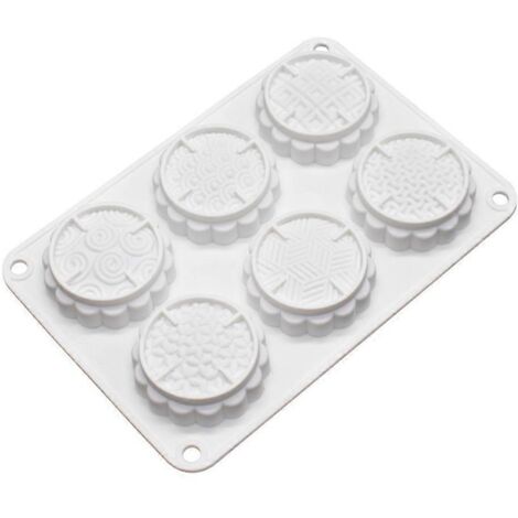 Moule à gâteau de lune en silicone antiadhésif à 6 cavités, résistant à la chaleur, pour fondant et autres préparations pâtissières.