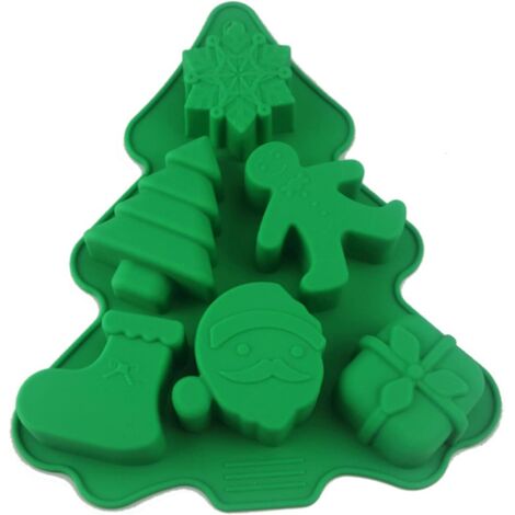 Moule à gâteau de Noël en silicone (vert),