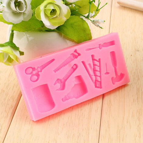 Moule à Gâteau en Silicone Marteau et Clé, Accessoires DIY pour Pâtisserie Créative