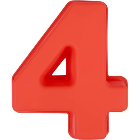Moule à gâteau en silicone numérique 0-9 - 4 rouges