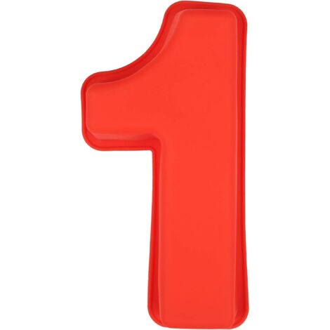 Moule à gâteau en silicone numérique 0-9 - Rouge