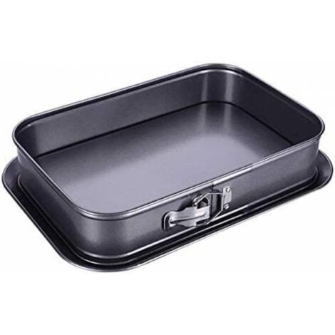 Moule à Gâteau Rectangulaire à Charnière 35.5 x 24 x 7.8 cm, Plat de Cuisson avec Fermeture