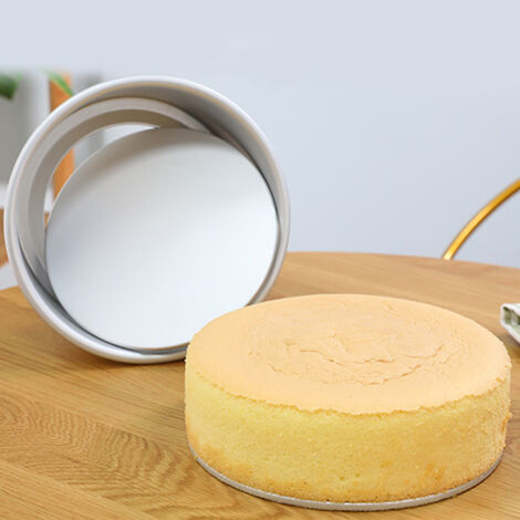 Moule à Gâteau Rond en Alliage d'Aluminium Anodisé, Fond Amovible pour Pâtisserie DIY