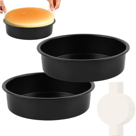 Moule A Gateau Ronde - Acier Au Carbone Non Adherent 25 Cm - Pour Gateaux A Etages Grand Format - Lot De 2