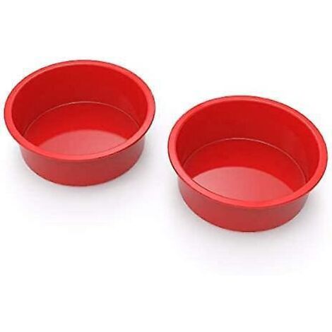 moule A Gateau Silicone Rond Rouge 6 Pouces De Diamtre, 2pcs Moule Layer Cake Rouge 6 Pouces, Antiadhsif Moule Silicone Air Fryer, Moule Silicone