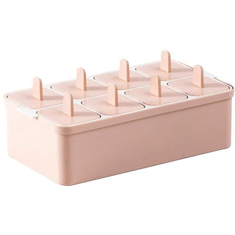 Moule à glace carré rose avec bâtonnets