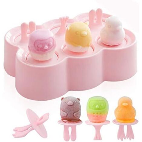 Moule à Glace, Moulle Esquimaux SiliCône, Mini Moule a Glace, Glaces à l'eau, Ice Pop Mold Popsicle Sorbet DIY Réutilisable, Moulle Magnum pour DIY Sorbet Yaourts-Rose-Fei Yu
