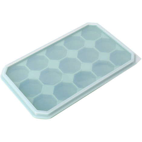 Moule à Glace Silicone 15 Cases DIY pour Pudding Chocolat avec Couvercle Vert