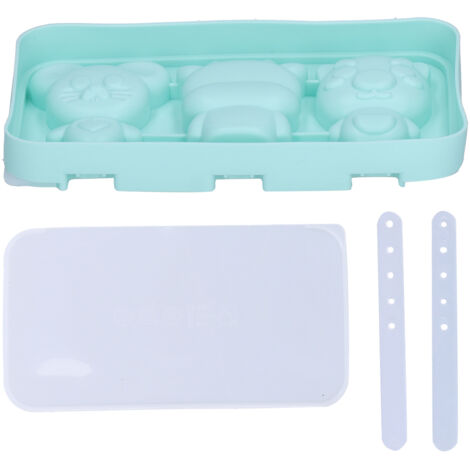 Moule à Glace Silicone Animaux - Formes Vache, Cochon, Rat avec Bâtonnets et Couvercle