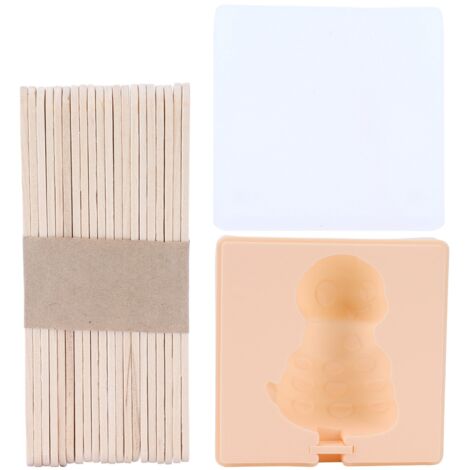 Moule à Glace Silicone DIY - Fabriquez des Esquimaux Maison avec Bâtonnets - Forme Amusante Serpent Orange pour Enfants