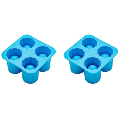 Moule à glaçons en silicone en forme de 4 tasses, bac à glaçons bleu