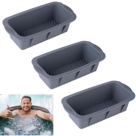 Moule à glaçons en silicone gris, lot de 3, pour seau à glace.