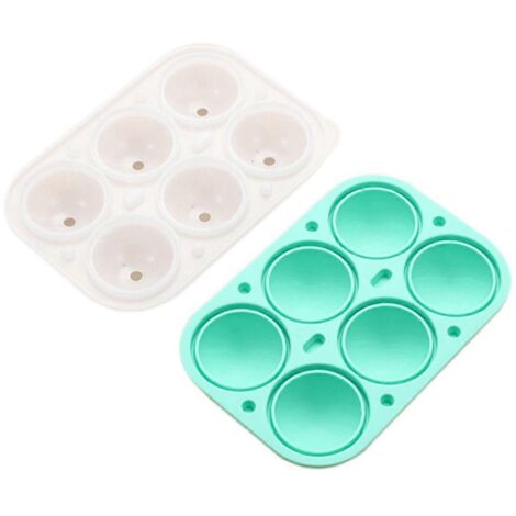Moule à glaçons sphériques en silicone alimentaire, sans entonnoir, démoulage facile, vert.
