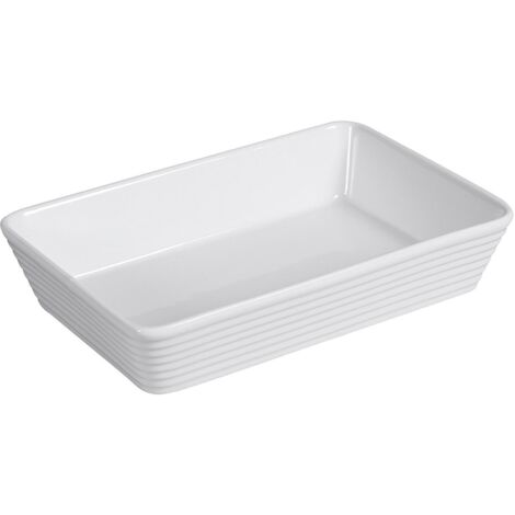 MOULE A GRATIN RECTANGULAIRE 30X21X6 BLANC KUCHENPROFI - 0750118230