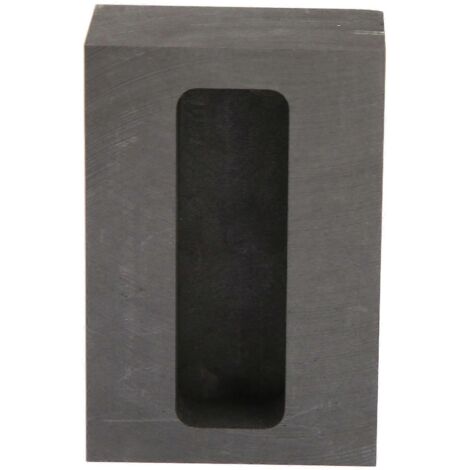 Moule à lingots en graphite pour la coulée de métaux : résistant à la chaleur et aux chocs, 45 x 14 x 10 mm (1,77 x 0,55 x 0,39 po).